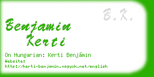 benjamin kerti business card